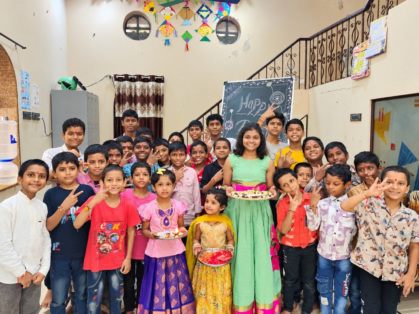 Children celebrating a festival at Manav Shelter Home